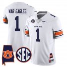 War Eagles  #1 Auburn Tigers Alabama Patch Vapor Stitched White