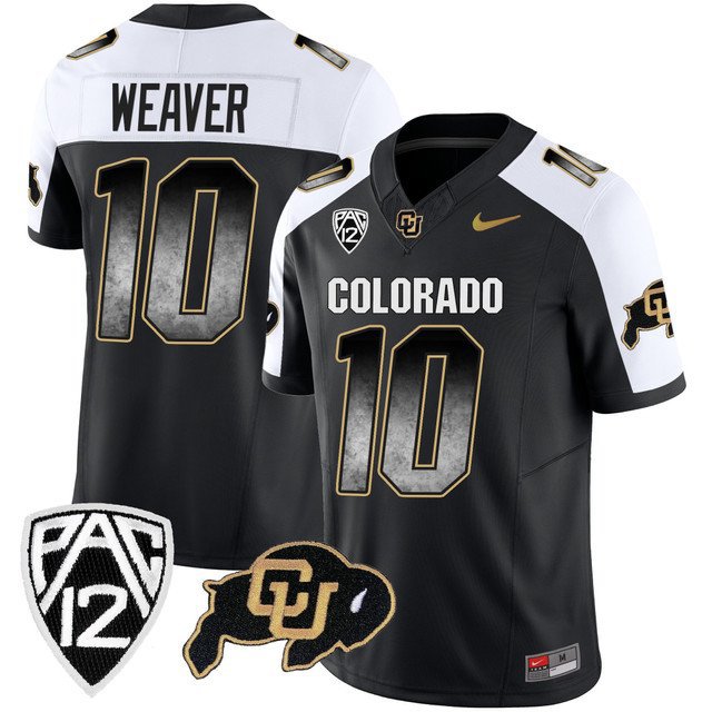 Xavier Weaver  #10 Colorado Buffaloes Arch Smoke Vapor Alternate - All Stitched