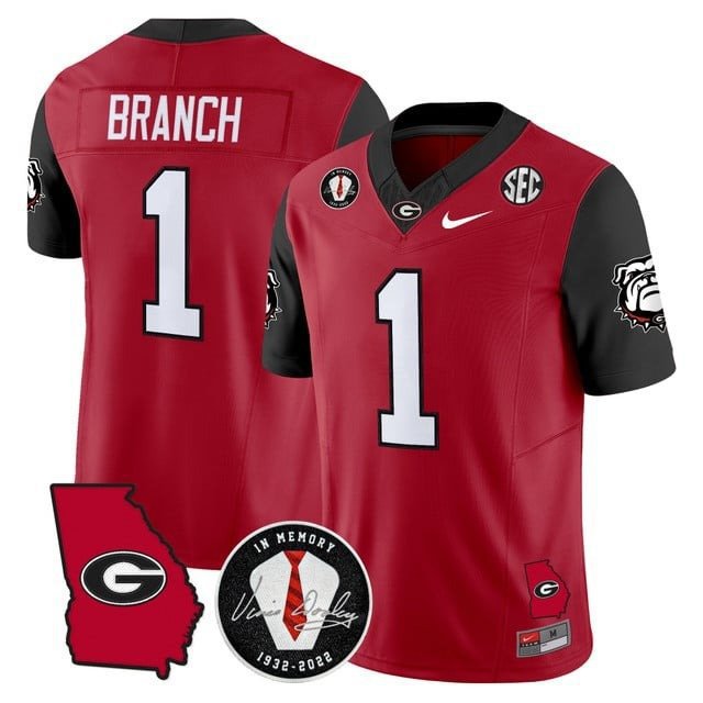 Zachariah Branch  #1 Georgia Bulldogs 2026 Color Sleeves Vapor Limited Stitched Red
