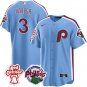 2026     Bryce harper  phillies 3 red october patch    jersey powder blue