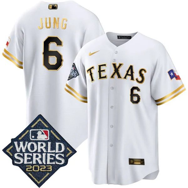 2026     josh jung  rangers 6 world series jersey  white