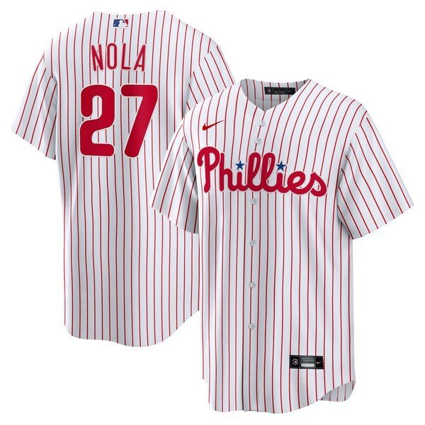 2026    aaron nola  phillies 27   baseball  jersey white