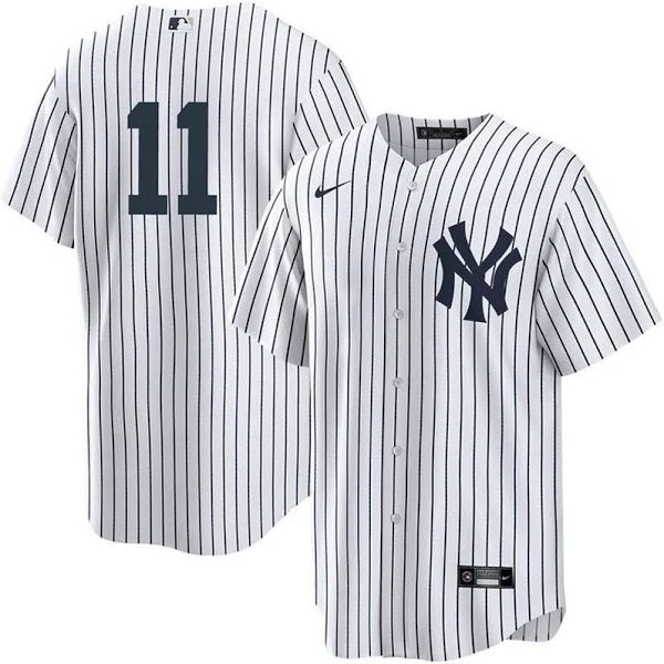 2026    anthony volpe  yankees 11 blank no name  jersey  white pinstripe