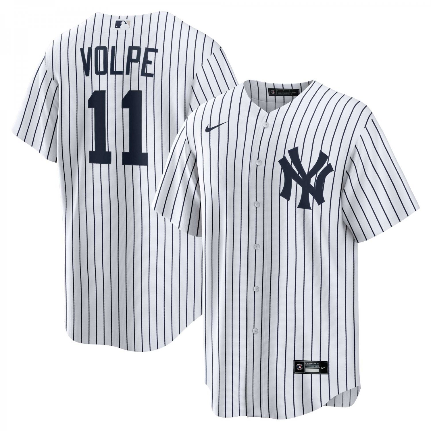 2026    anthony volpe 11 baseball  jersey  white pinstripe