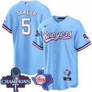 2026    Corey Seager Rangers 5 world series jersey light blue