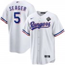 2026    Corey Seager Rangers 5 world series jersey white