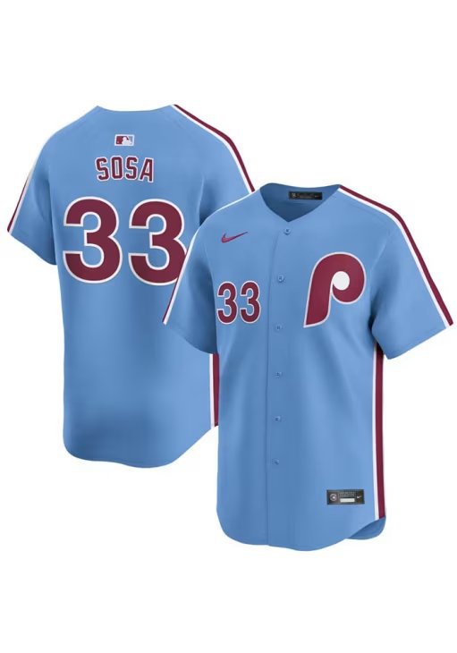 2026    edmundo sosa  phillies 33  baseball  jersey blue