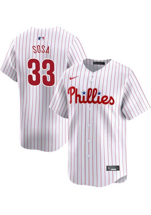 2026    edmundo sosa  phillies 33  baseball  jersey white