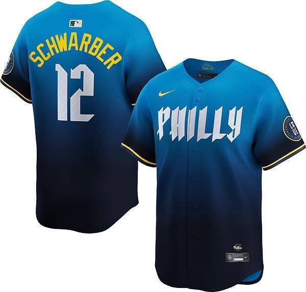 2026    kyle schwarber phillies 12 city connect jersey blue