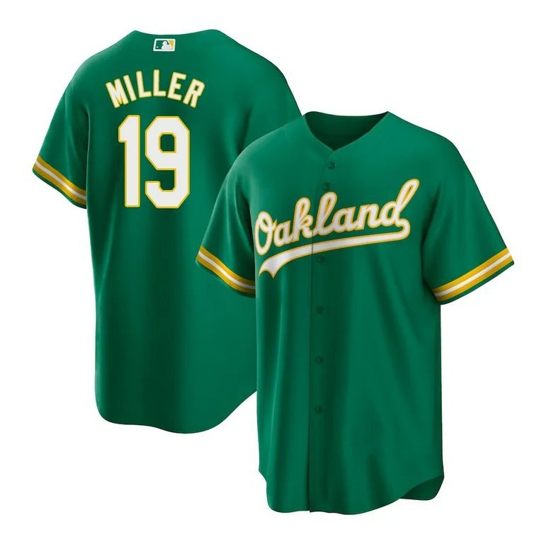 2026    Mason Miller Athletics 19 baseball jersey green