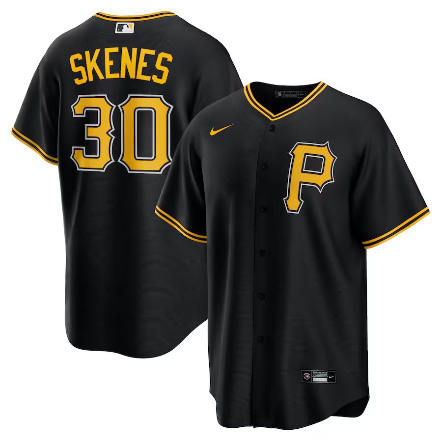 2026    paul skenes  pirates 30 baseball jersey black