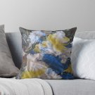 Abstract In Blue Yellow And White Pillow Abstract In Blue Yellow And White Pillow
