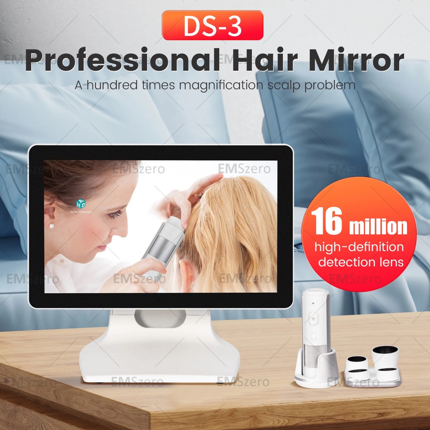 Scalp Care Therapy Hair Analyzer 16 Inch 4-Probe High-Definition Skin and Hair Machine