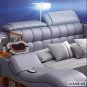 Luxury King Size Genuine Leather Bed  Tech Smart Bed Massage Bed with USB,Projecter