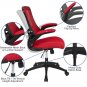 Mid-Back Red Mesh Swivel Ergonomic Task Office Chair with Flip-Up Arms