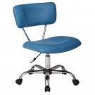 Vista Modern Task Chair - Blue Faux Leather with Padded Comfort