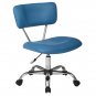 Vista Modern Task Chair - Blue Faux Leather with Padded Comfort