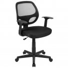 Mid Back Black Mesh Ergonomic Task Office Chair With Armrests
