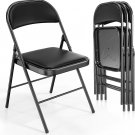 Folding Chairs with Padded Seats, Metal Frame, 350 lbs Capacity
