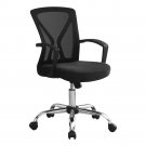 Ergonomic Black Mesh Office Chair with Chrome Base on Casters