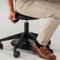 Adjustable Safco Lab Stool with Foot Pedal - Black Vinyl Seat