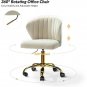 Adjustable Velvet Task Chair with Gold Casters, Compact Swivel Desk Chair for Ho