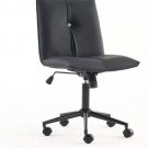 Modern Armless Leather Office Chair - Comfortable Swivel Desk Chair with Wheels