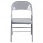 Versatile Gray Metal Folding Chair with Triple Braced Frame