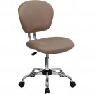 Ergonomic Coffee Brown Mesh Swivel Task Office Chair With Chrome Base
