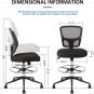 Armless Drafting Chair Adjustable Height Ergonomic Desk Chair Footrest