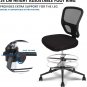 Armless Drafting Chair Adjustable Height Ergonomic Desk Chair Footrest