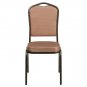 Elegant Gold Diamond Patterned Crown Back Stacking Chair with Steel Frame