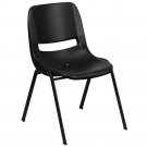 Hercules Series 440 Lb Kids Black Ergonomic Shell Stack Chair 12 Inch