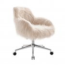 Glamorous Pink Faux Fur Rolling Office Chair