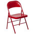 HERCULES Series Double Braced Red Metal Folding Chair for Events