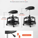 Rolling Shop Stool Adjustable Height Garage Seat With Casters 300 Lbs