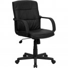 Mid Back Black LeatherSoft Swivel Task Chair With Arms Mid Back Black LeatherSoft Swivel Task Chair With Arms