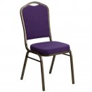 Elegant Purple Upholstered Crown Back Stacking Banquet Chair