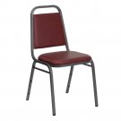 HERCULES Series Trapezoidal Back Stacking Banquet Chair in Burgundy Vinyl - Silv