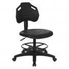 Black Urethane Drafting Chair With Adjustable Back And Footrest Black Urethane Drafting Chair With Adjustable Back And Footrest