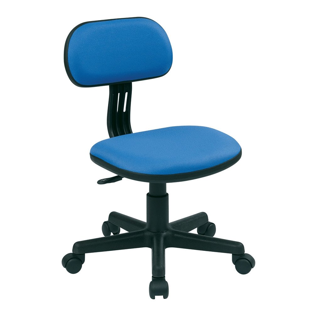 Blue Fabric Student Task Chair - Ergonomic Adjustable Height Swivel