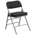 HERCULES Series Premium Curved Triple Braced Folding Chair Black Fabric