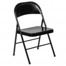 Premium Double Braced Black Metal Folding Chair for Versatile Seating