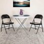 Premium Double Braced Black Metal Folding Chair for Versatile Seating