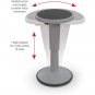 Hierarchy Height Adjustable Grow Stool Short Grey Ergonomic Comfort
