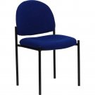 Navy Upholstered Stackable Steel Reception Chair for Modern Waiting Areas