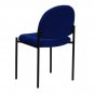 Navy Upholstered Stackable Steel Reception Chair for Modern Waiting Areas