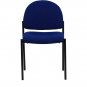 Navy Upholstered Stackable Steel Reception Chair for Modern Waiting Areas