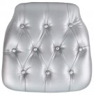 Elegant Silver Tufted Vinyl Chair Cushion for Chiavari Chairs