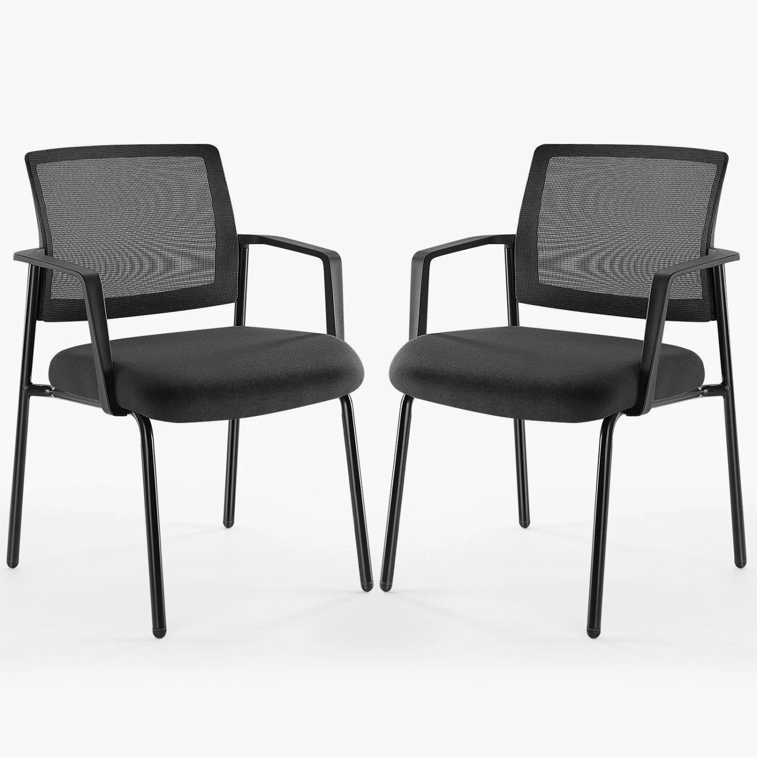 JHK Mesh Back Stacking Arm Chairs 2 Pack For Home And Office